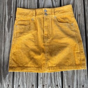 PacSun Mustard Corduroy Skirt